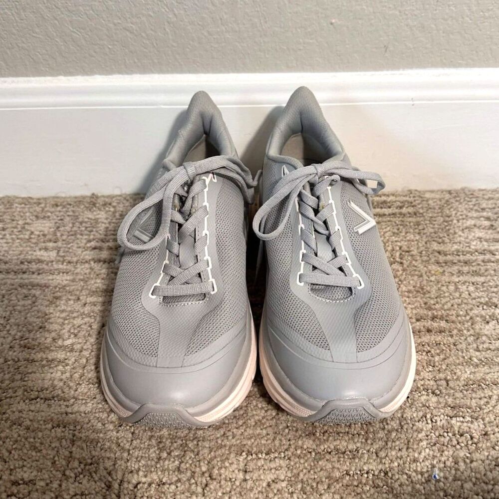Vionic WalkMax Grey Pink Mesh Walking Sneakers Womens 7.5 Orthotic Cushioned - Picture 2 of 7